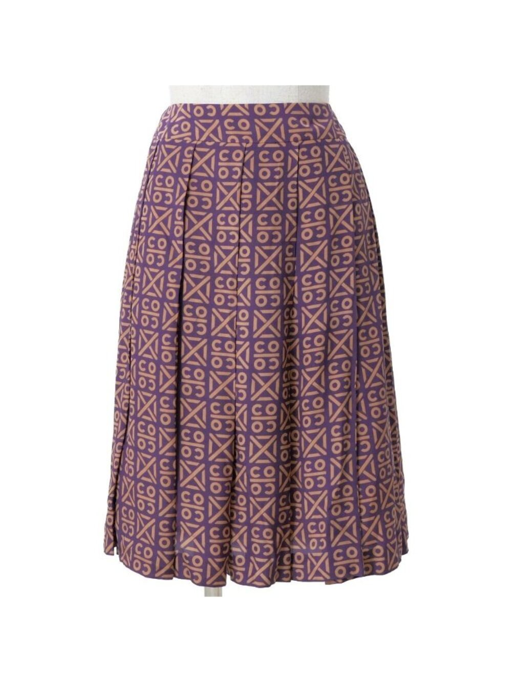Chanel Vintage Skirt 40 Coco Pattern Pleated